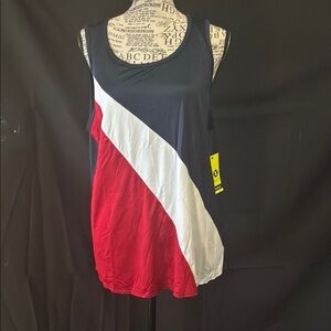 Xersion Tri-Color Tank Top - Navy, White, and Red